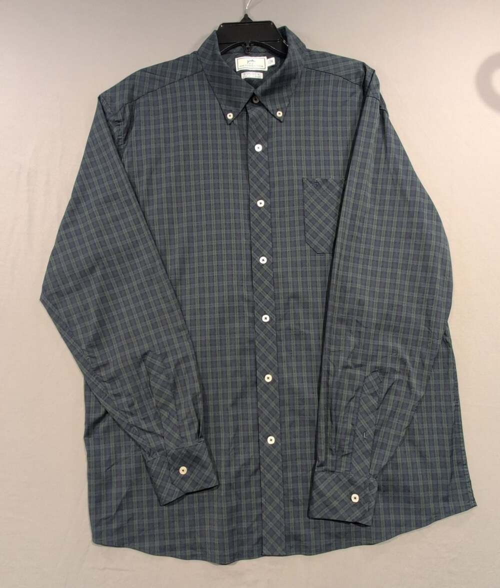 Southern Tide Intercoastal Plaid Shirt XL, ventilation grommets